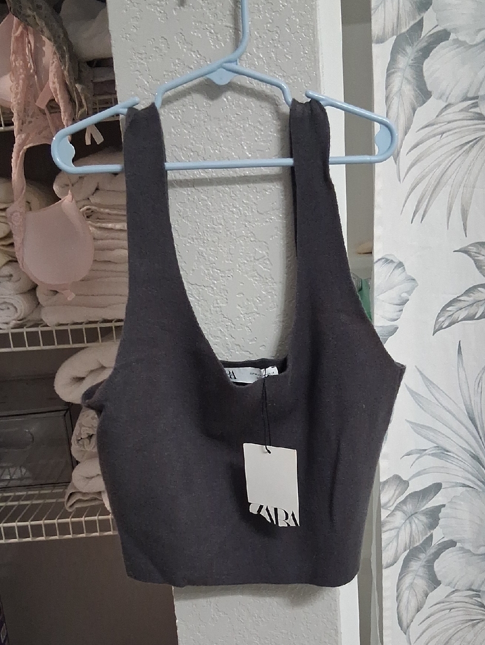 Zara Charcoal Cropped Tank